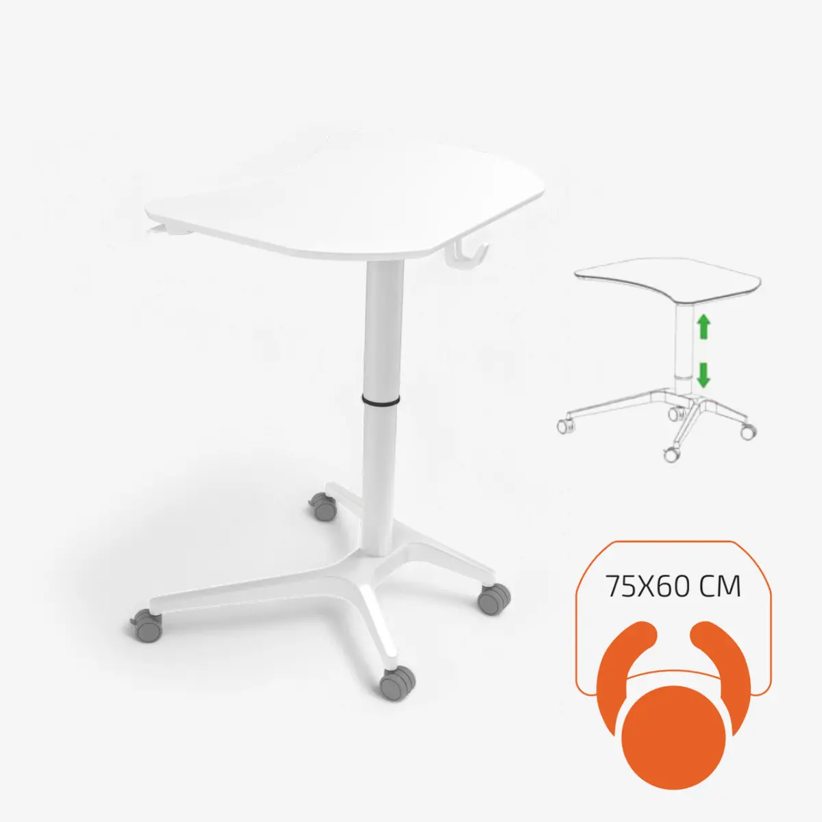 Höhenverstellbarer Schultisch als Stehtisch für aktives Lernen im Klassenzimmer.