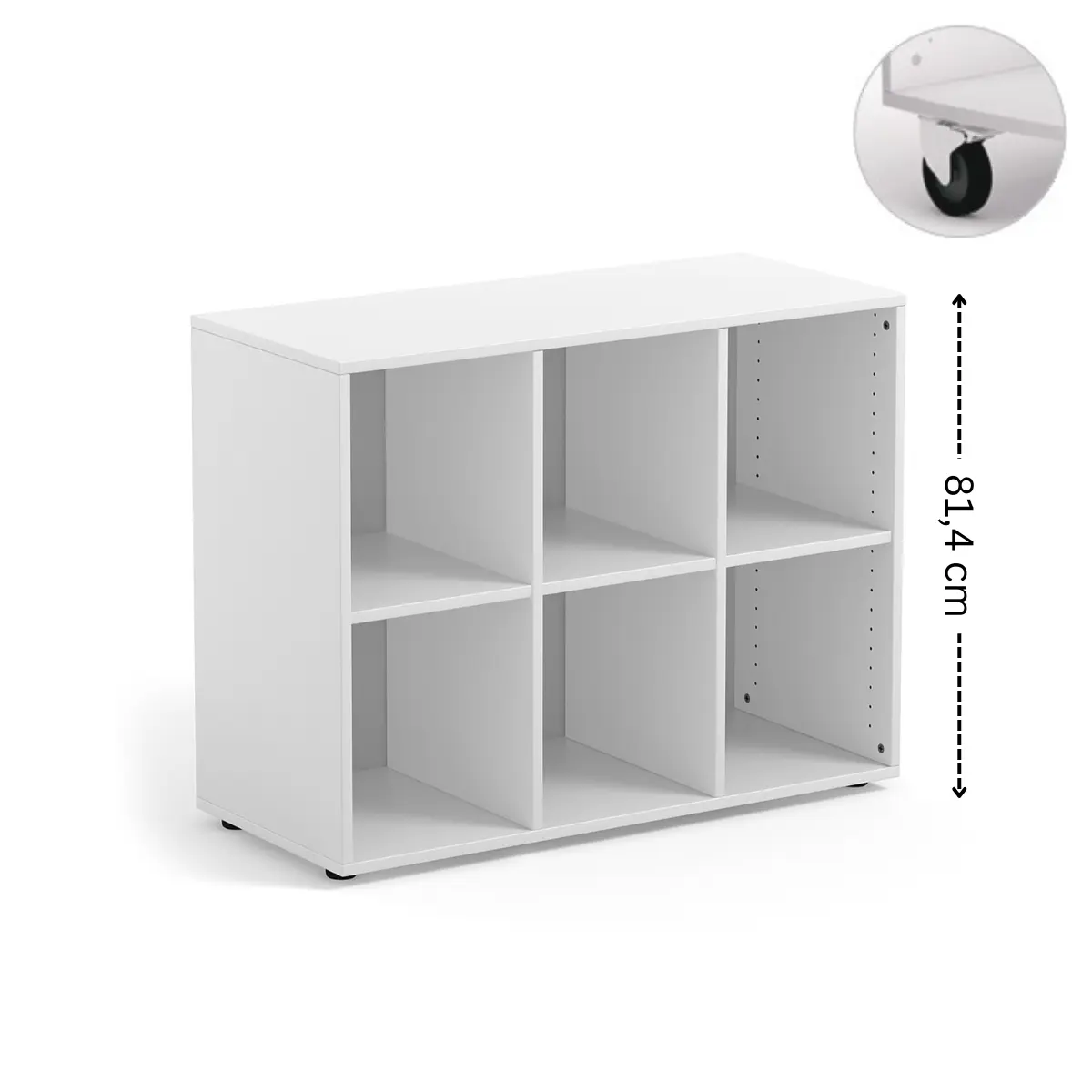 Modulares Bücherregal mit 6 Fächern