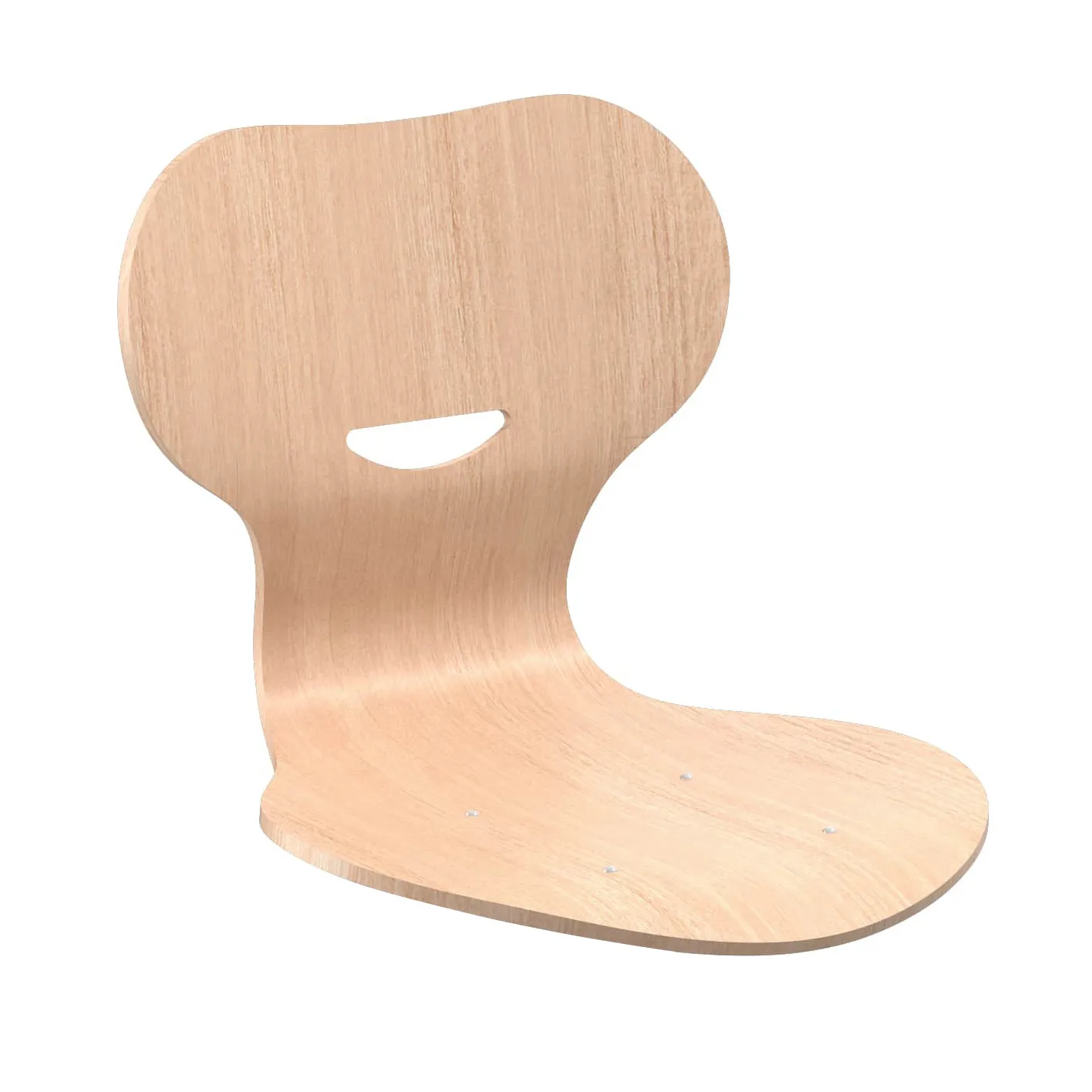 Holzsitzschale mit praktischem Griffloch für Stühle in Schulen und Bildungseinrichtungen.